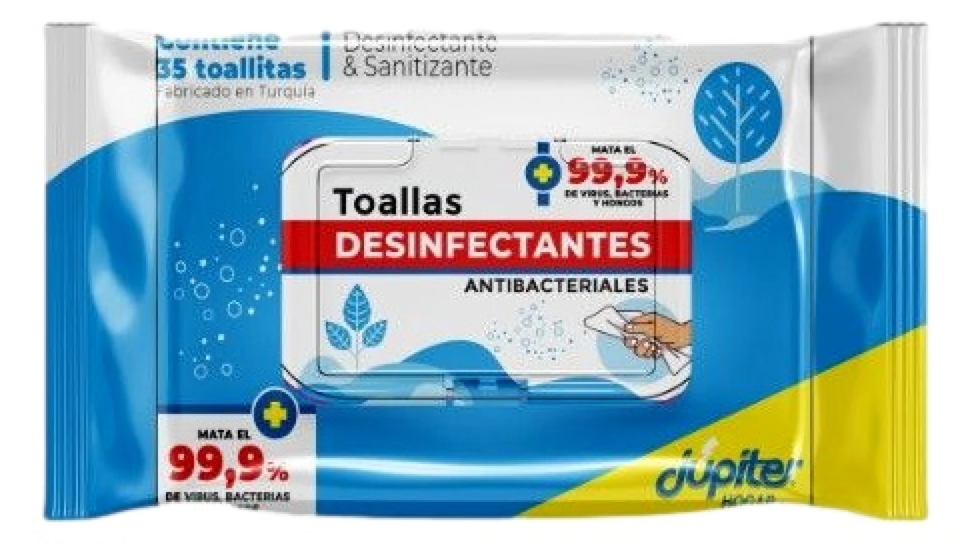 TOALLITAS HUMEDAS DESINFECTANTES JUPITER 35 UNIDADES 