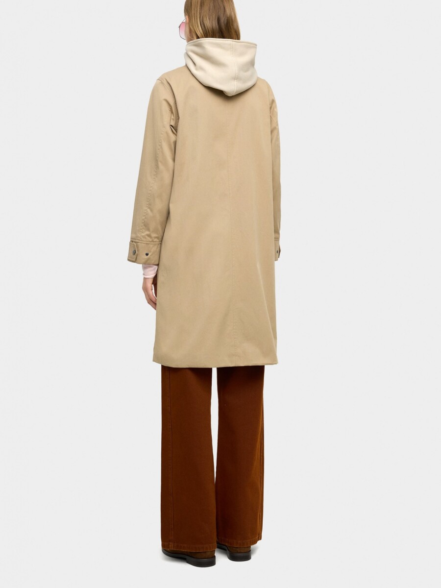 Parka De Algodón Con Capucha Desmontable beige