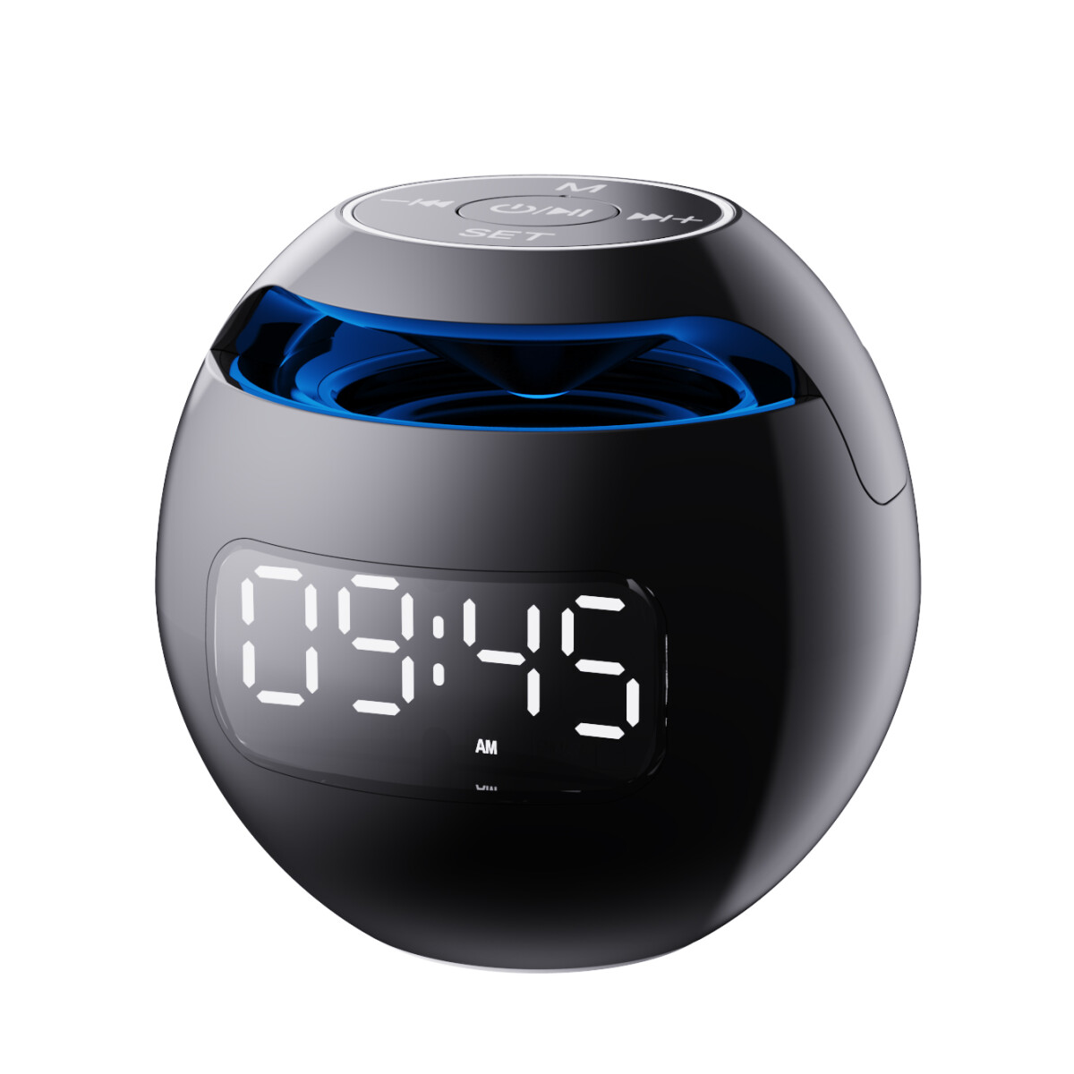Despertador Parlante Kimiso Kms-k12 Redondo Usb Bluetooth - Negro 
