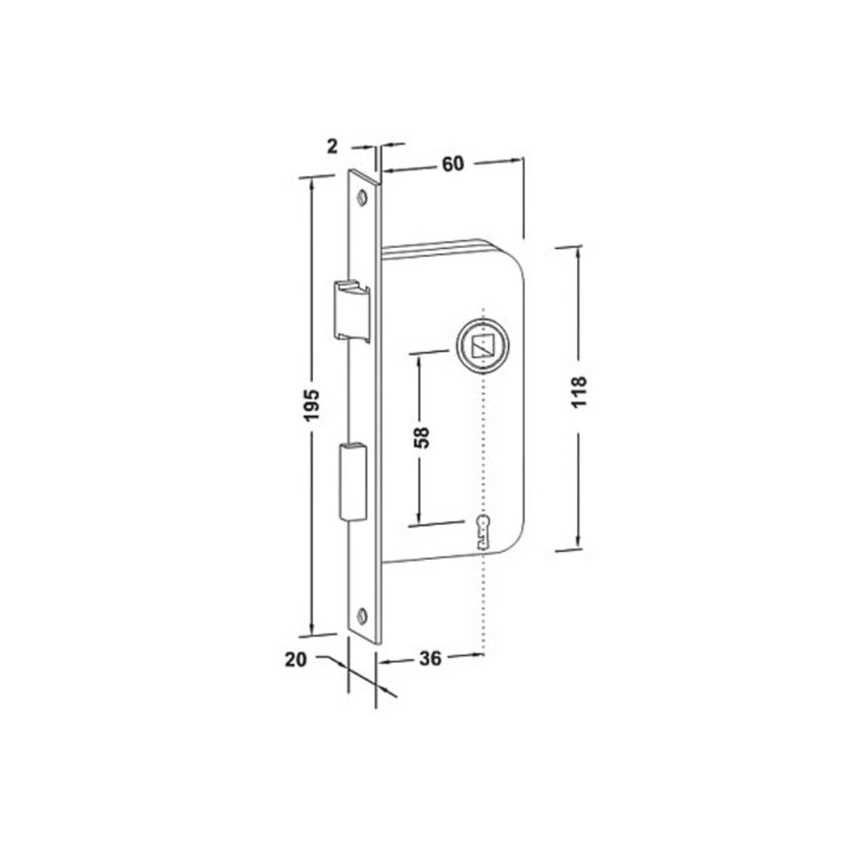CERRADURA 8X60 STAR 30-AR H BIC REVERSIBLE Cerradura 8x60 Star 30-ar H Bic Reversible