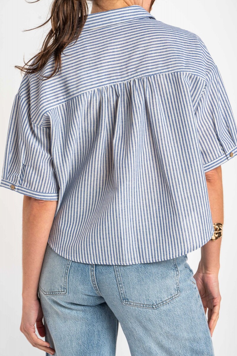 Camisa Rayada Azul