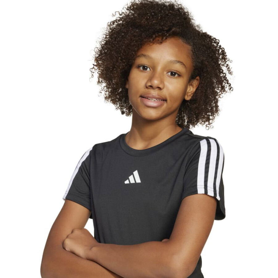 Remera de Niños Adidas Training Essentials 3 JRS Negro - Blanco