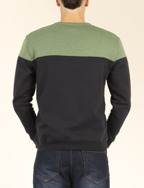 Sweater Harry Azul Oscuro/verde Claro Melange