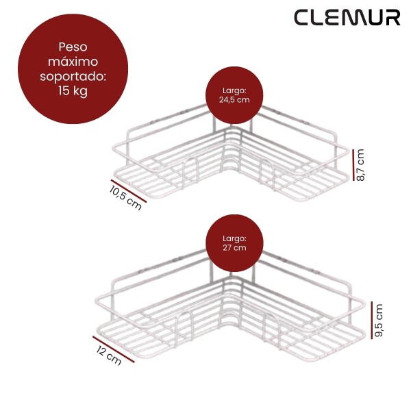 Estantes Esquinero Adhesivo Set X2 Organizador Baño Ducha Plateado Estantes Esquinero Adhesivo Set X2 Organizador Baño Ducha Plateado