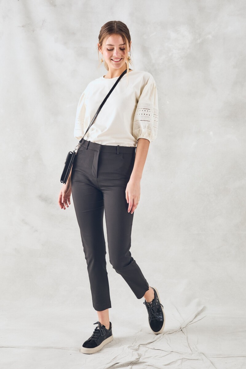 Pantalon Algodon Spandex Negro