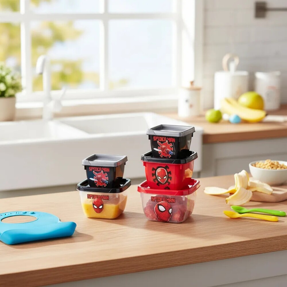 Set x3 tupper diseños spiderman