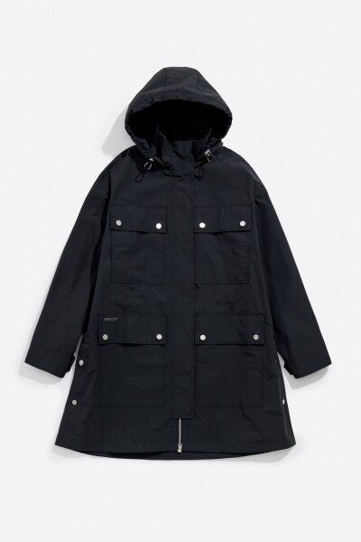 GABARDINA LÍNEA A MIDI Negro