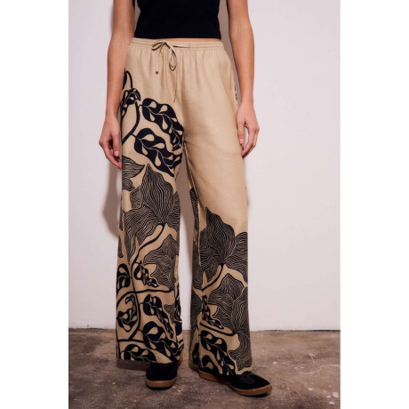 Pantalon Con Lino Print