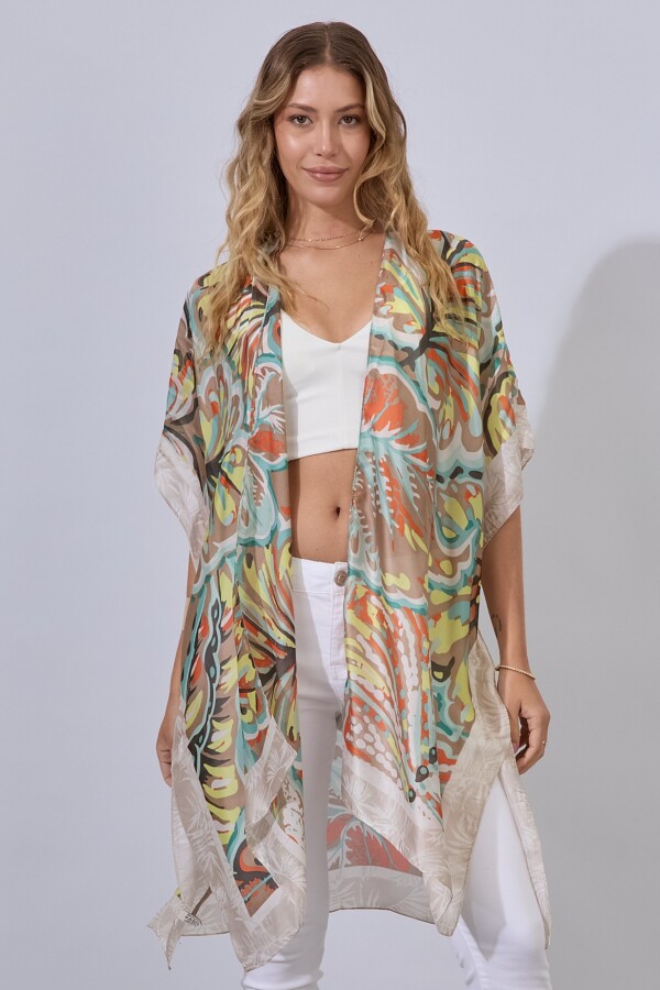 Kimono Printed MULTI/TOSTADO