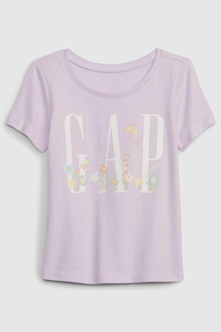 Remera Logo Gap Manga Corta Toddler Niña Purple Lilac 193