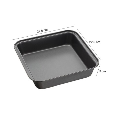 Asadera Antiadherente Cuadrada Alta Tortera 22.5x22.5x5Cm Gris
