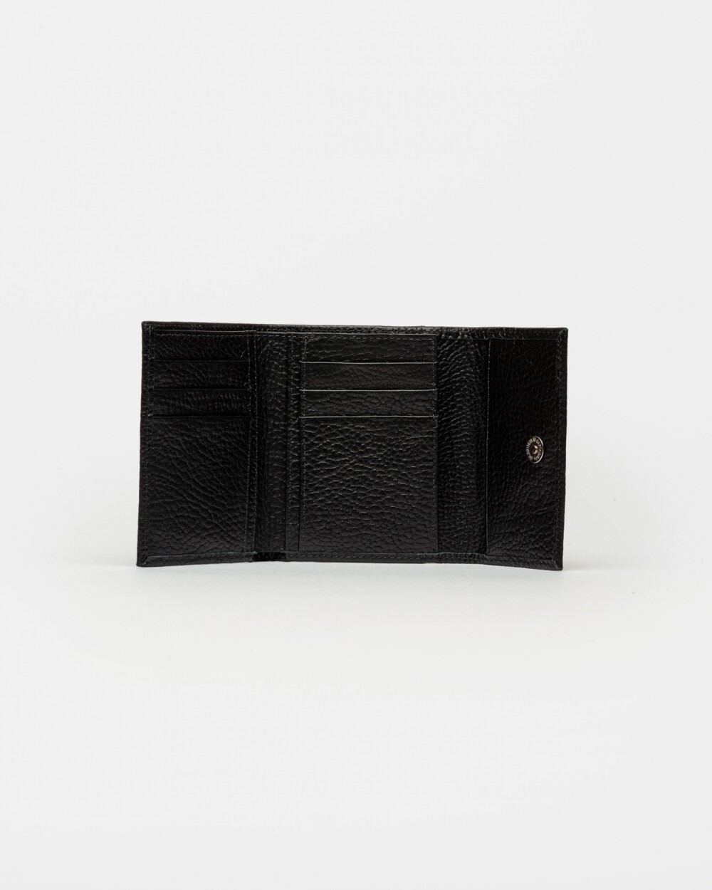 Billetera Ginger En Cuero Graneado Negro