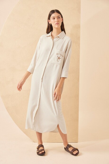 VESTIDO CAMISERO SAILOR CAMEL