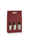 CAJA C/VENTANA 3 BOTELLAS 27X9X38,5 cm SETA BORDEAUX