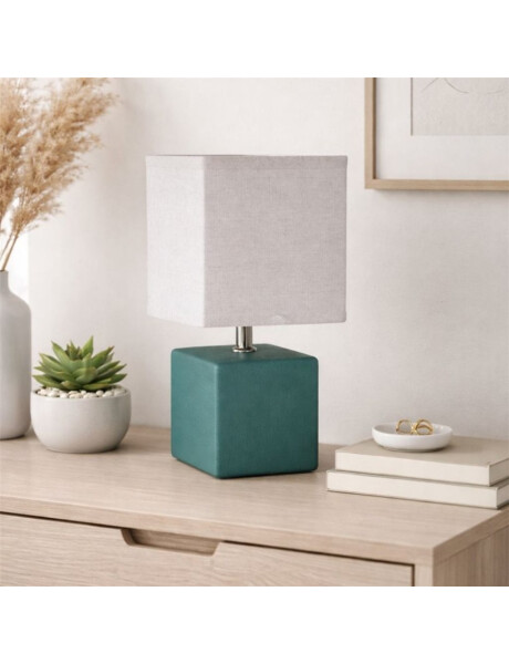 LAMPARA DE MESA CERAMICA D15x30CM VERDE PETROLEO LAMPARA DE MESA CERAMICA D15x30CM VERDE PETROLEO