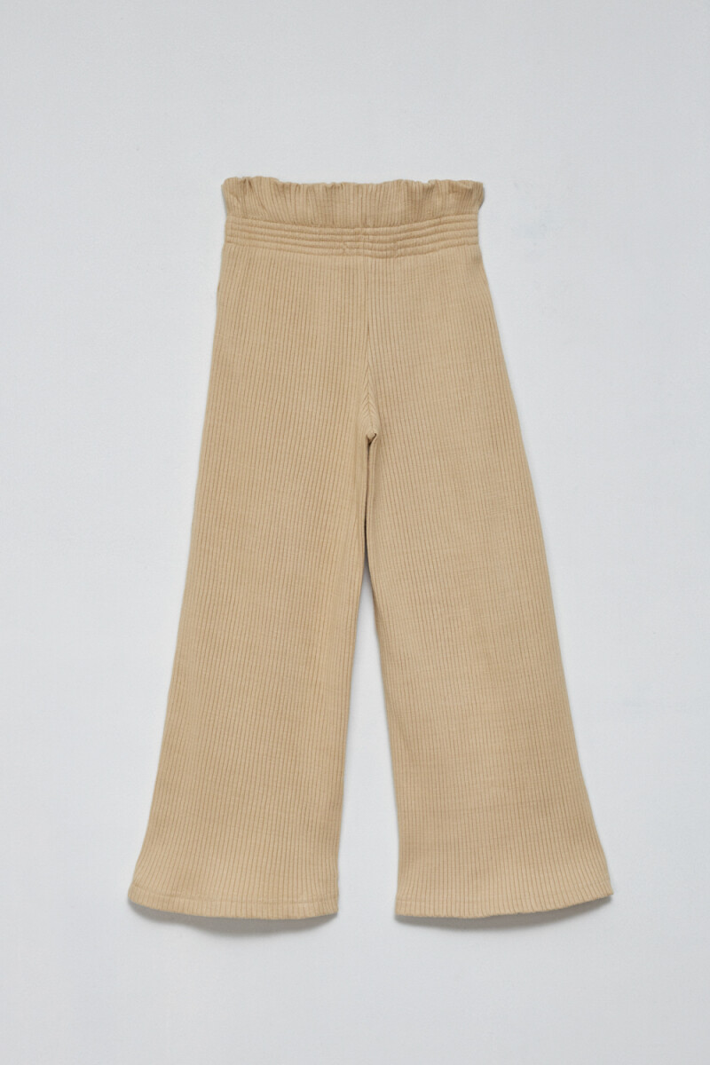 Pantalón en rib oxford Beige