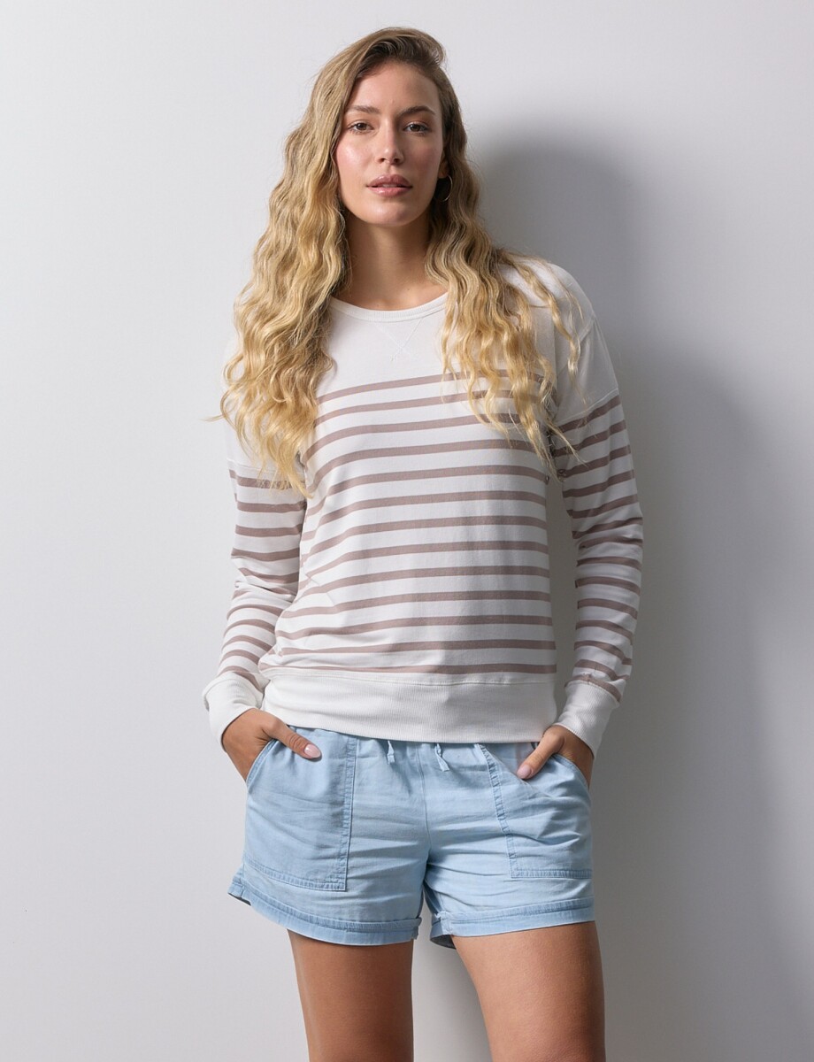 Buzo Modal Lineas - Blanco/multi 