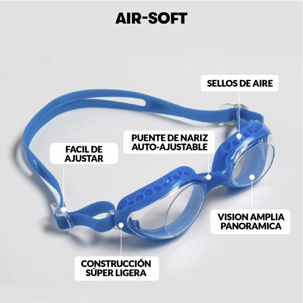 Lentes De Natacion Arena Air-Soft Azul