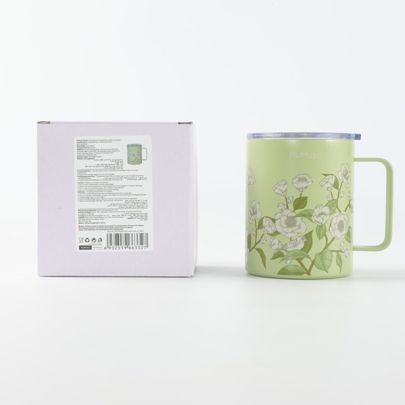 TAZA TÉRMICA SERIE FLORAL (350 ML/VERDE) TAZA TÉRMICA SERIE FLORAL (350 ML/VERDE)