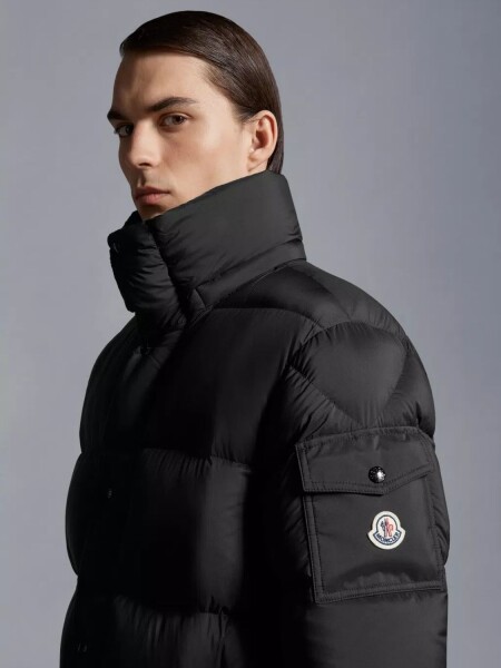 Moncler -Chaqueta larga con capucha desmontable, HANOVERIAN Negro
