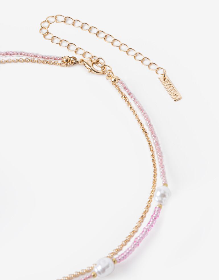 Collares Cortos Strass Collar Multicadena Dije Cangrejo - Dorado