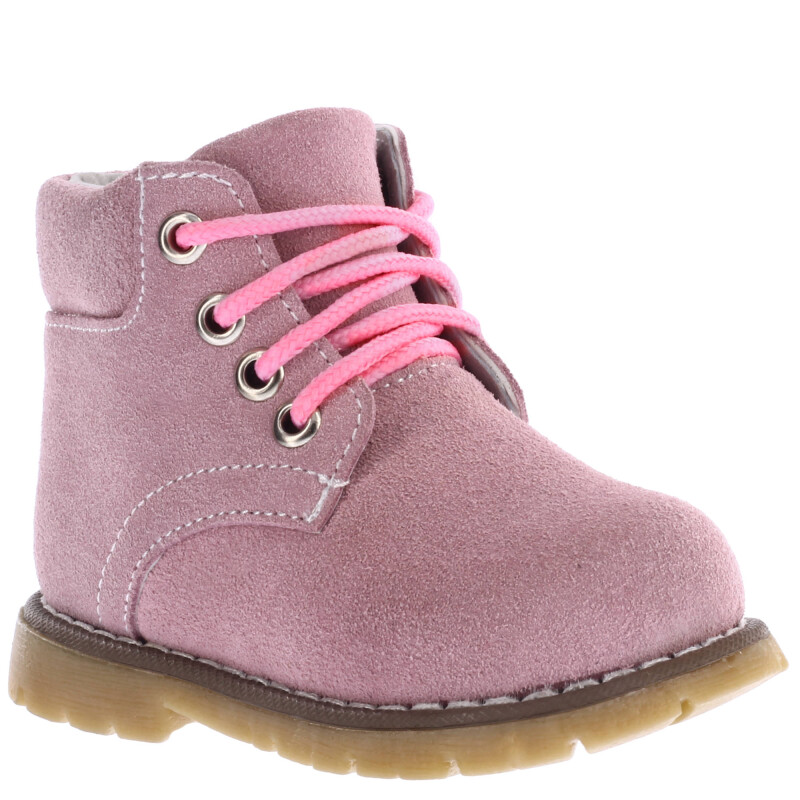 Botas Infantiles Croco Kids Borcego LALI de gamuza Rosado
