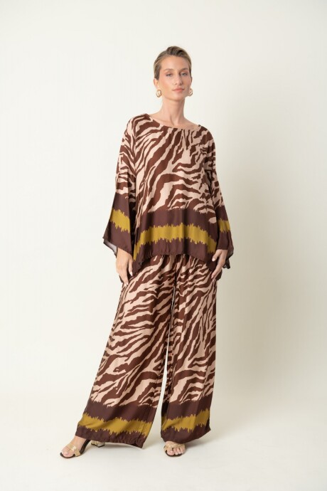 BLUSA OJO DE TIGRE chocolate