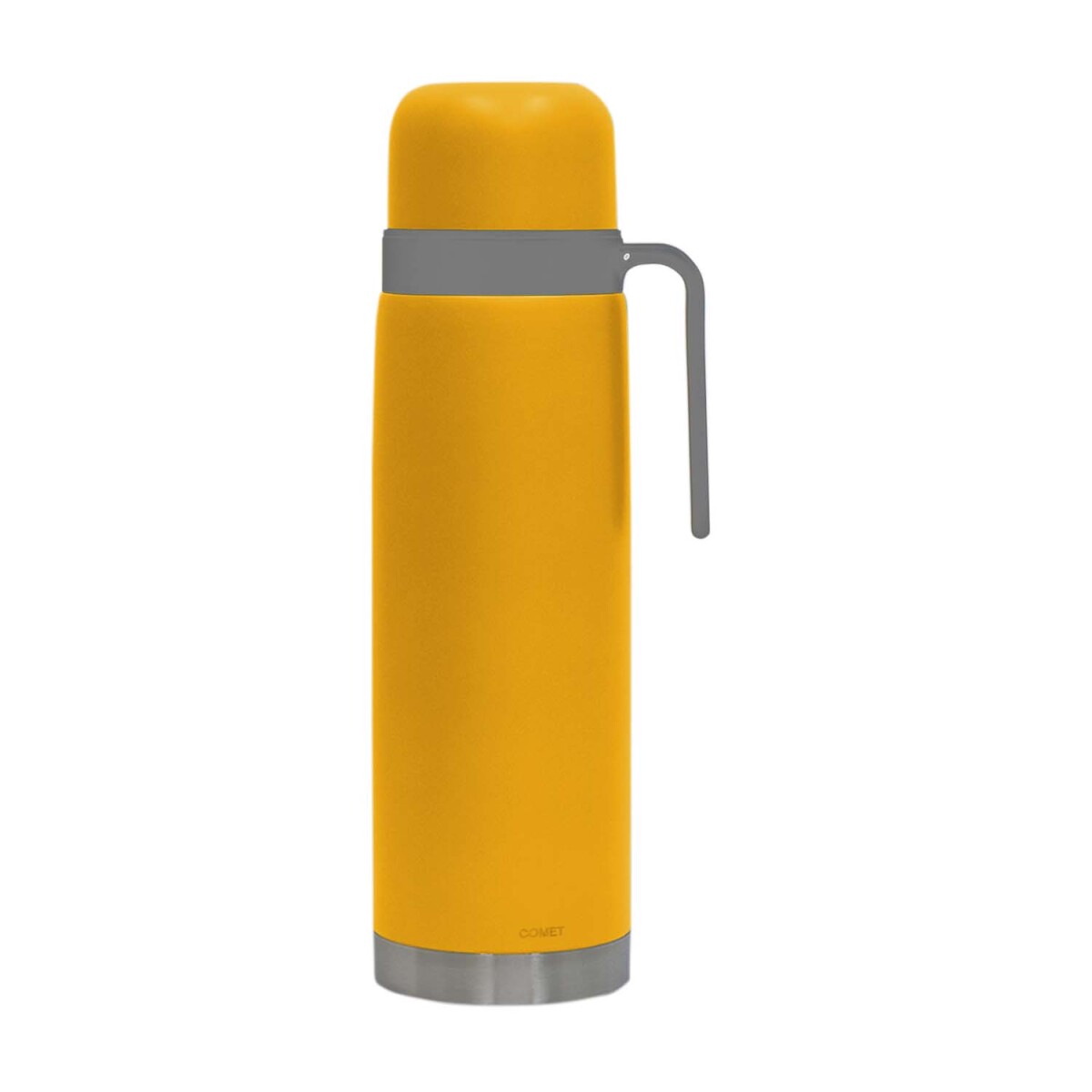 Termo Acero Inox 1Lt c/Manija Fija Mantiene Frío Calor Comet - Mostaza 