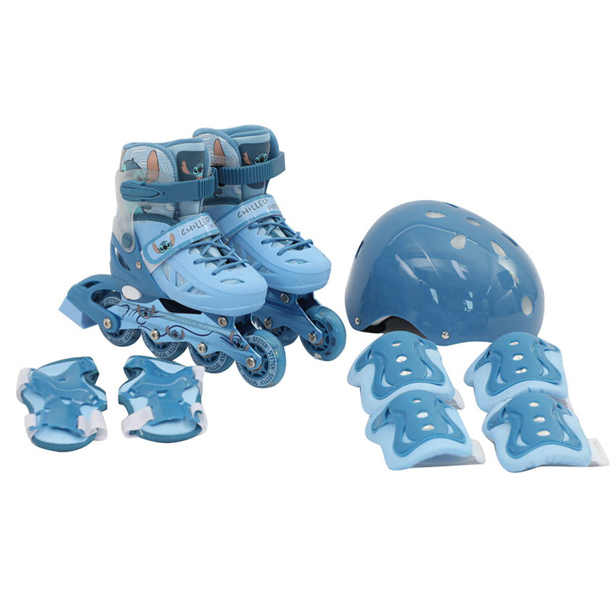 Patines Infantiles Stitch 4 Ruedas con Accesorios 