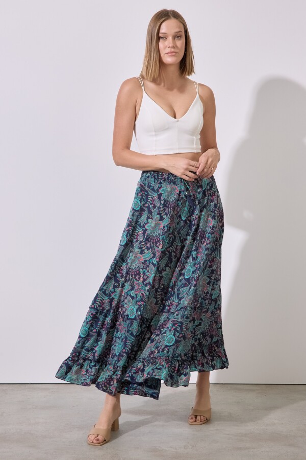 Falda Maxi Print MULTI/VERDE