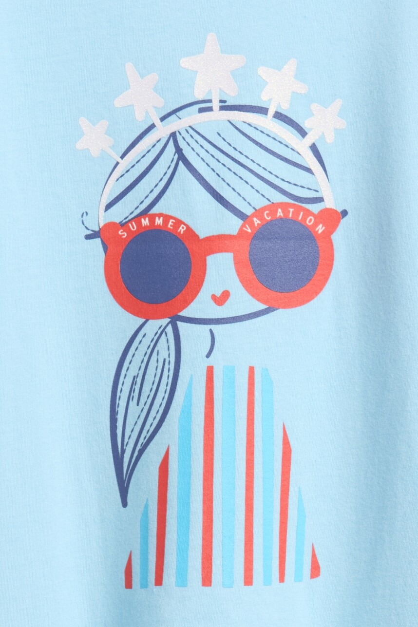 Remera Gràfico Toddler Niña Chlorine Blue