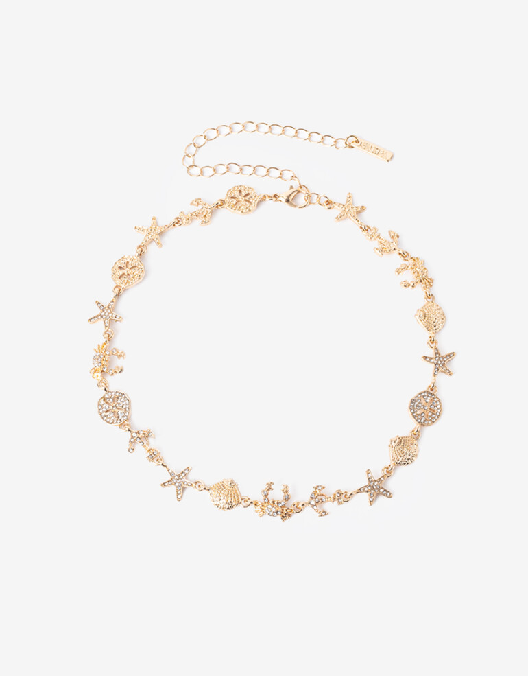 Chokers Strass Choker Marítimo Strass - Dorado
