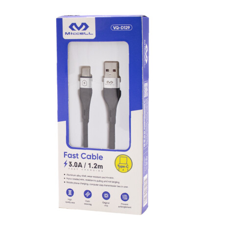 Cable Tipo C MICCELL Longitud 1.2M 3A JTMICC013 - Negro Cable Tipo C MICCELL Longitud 1.2M 3A JTMICC013 - Negro