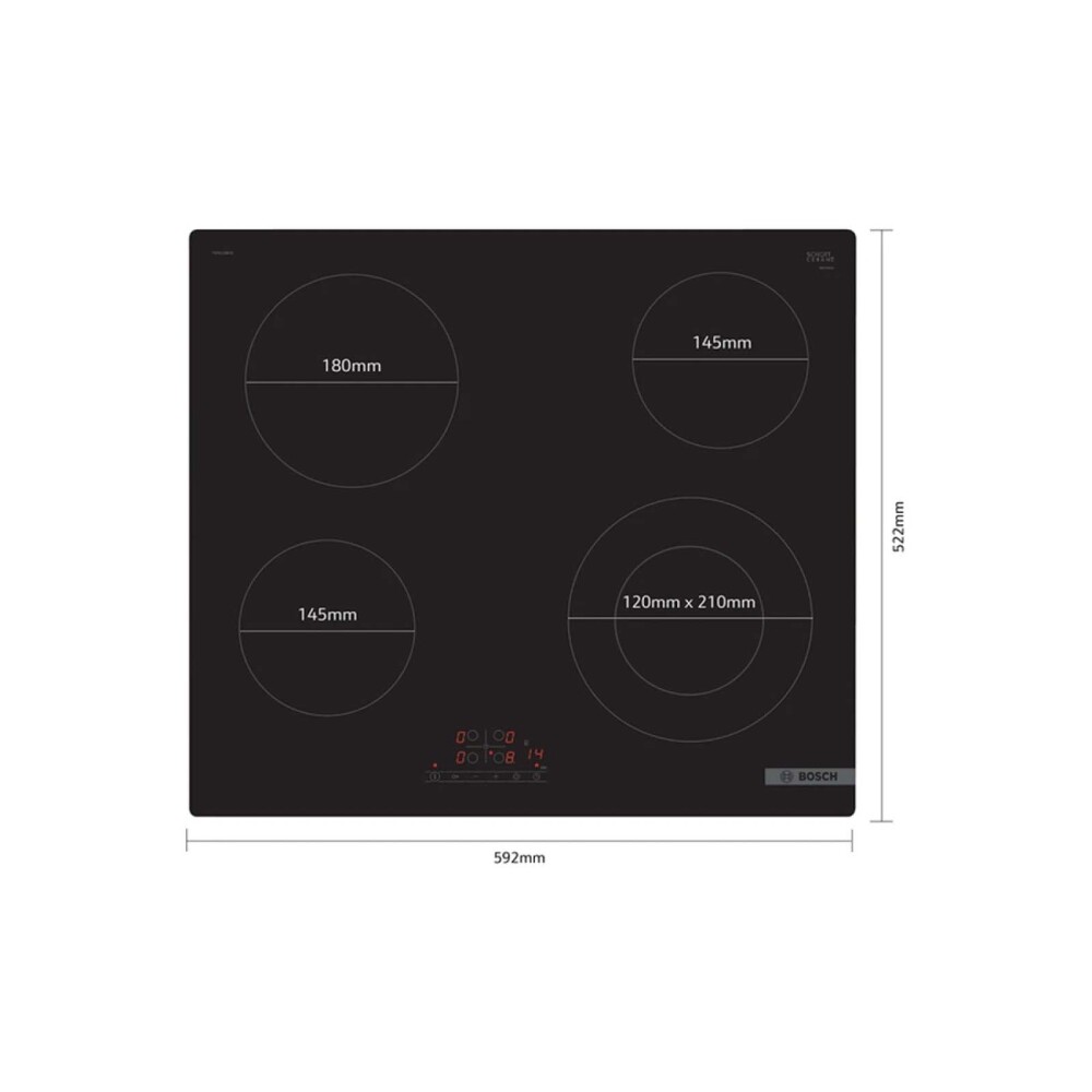 ANAFE BOSCH VITROCERAMICA NEGRO PKF611BB8E 60CM
