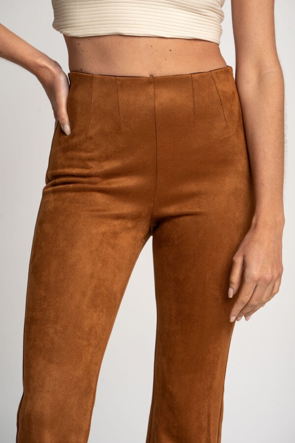 Pantalon Gamuza Cuero Vegano Camel