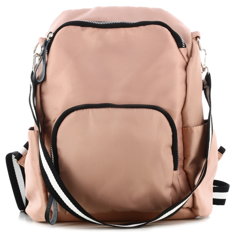 Mochila Miss Carol con tiras estampadas CRISTAL Rosado