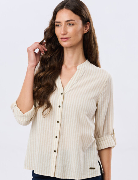 CAMISA DE LINO CUELLO MAO Arena