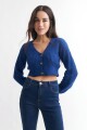 Cardigan con manga balloon AZUL