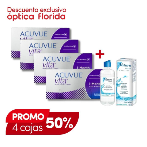 Acuvue Vita Esferico -PROMO 4 Cajas + Renú Natura Acuvue Vita Esferico -promo 4 Cajas + Renú Natura