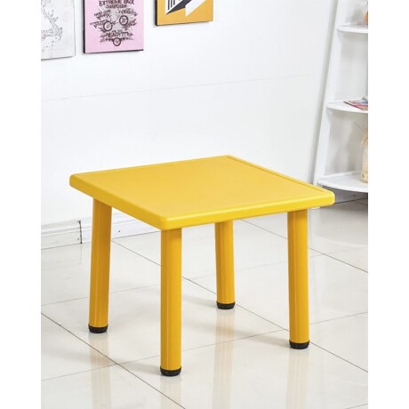 Mesa Cuadrada de Plástico y Metal para Niños 60x60cm Dorado