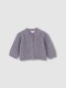 Chaqueta De Punto Botones Madera Gris Medio Melange