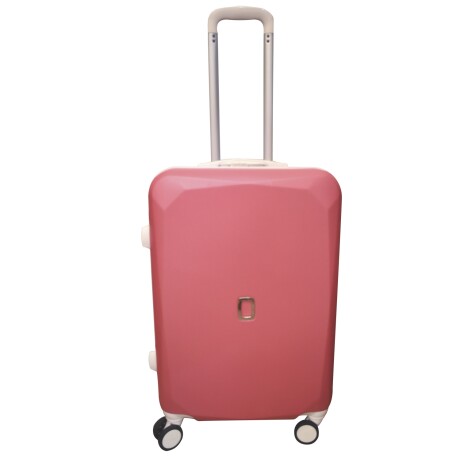 Valija Mediana Rígida 4 Ruedas 360º Manija Extensible Fucsia/blanco