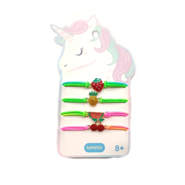 Pulsera neon 4pcs frutas