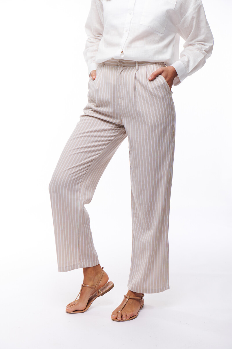 PANTALON ALANA BEIGE RAYAS