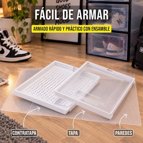 Set X4 Caja Organizadora Zapatos Zapatero Apilable Championes Calzado Premium Imback Blanco Set X4 Caja Organizadora Zapatos Zapatero Apilable Championes Calzado Premium Imback Blanco