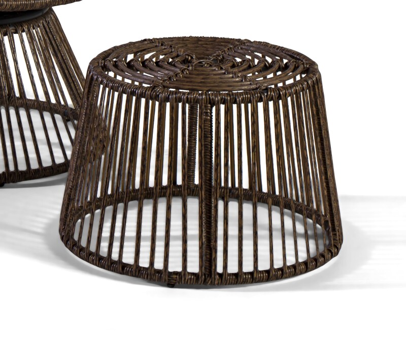 PUFFS, BANCOS Y BANQUETAS PUFF EN RATTAN SINTETICO 2162CF DIAM.43X33H CM