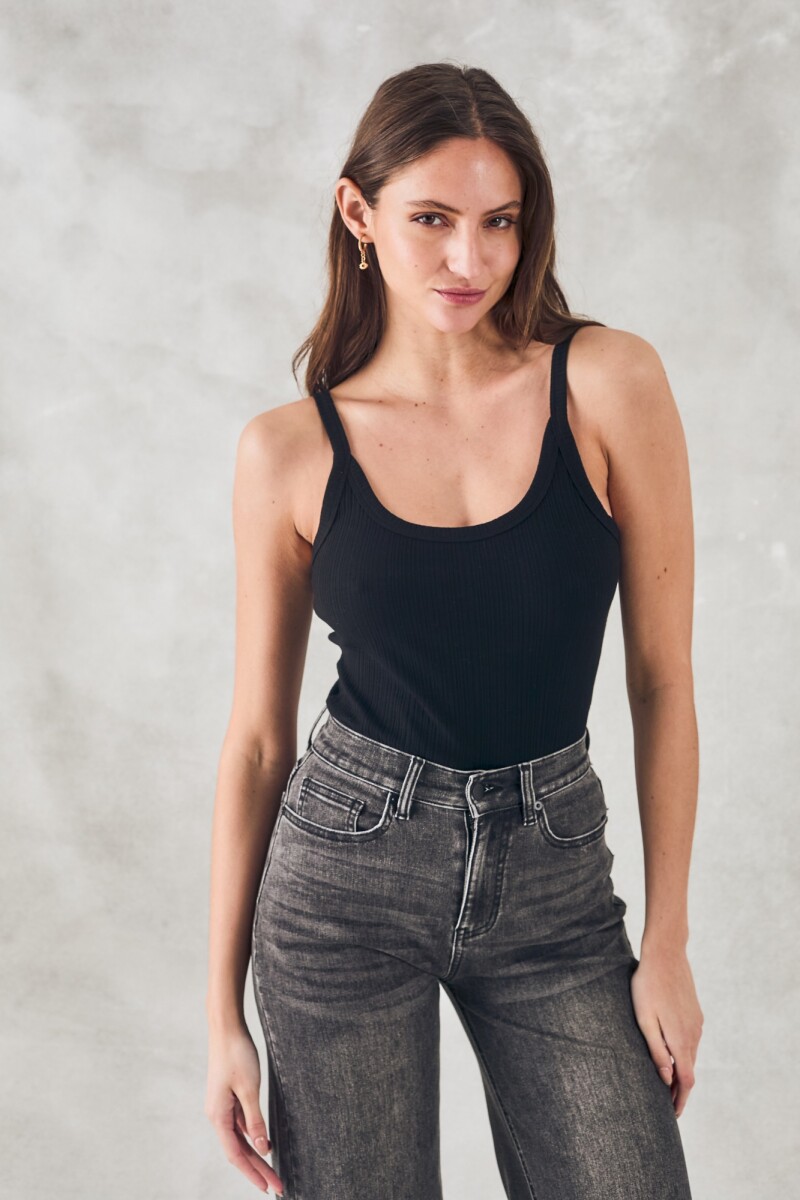 Musculosa Algodón Negro