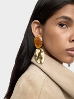 Pendientes Largos De Lágrima Efecto Carey marron