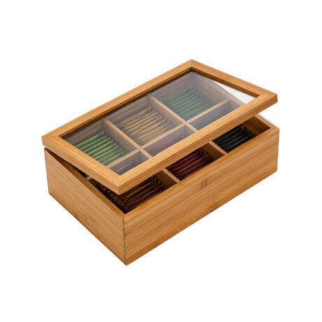 Caja para Té 6 Divisiones Bamboo 25x17x8cm Caja para Té 6 Divisiones Bamboo 25x17x8cm