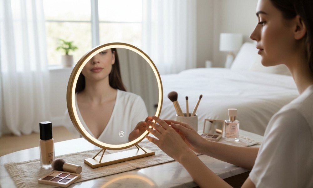 Espejo de maquillaje c/luz para mesada TS-601 Espejo De Maquillaje C/luz Para Mesada Ts-601